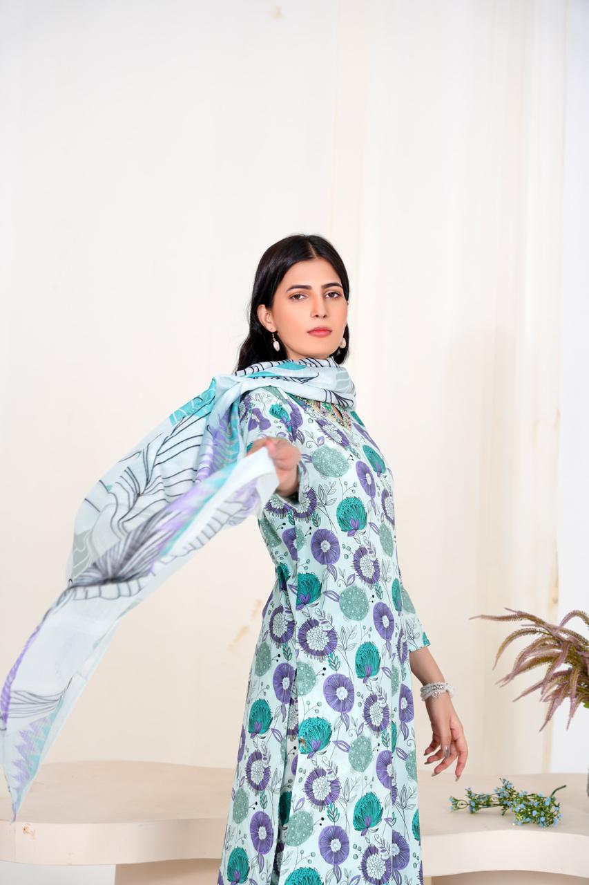 Lilac Tide – Stitched 3-Piece Printed Lawn Suit