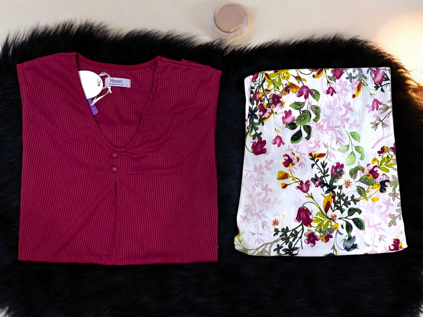 Maroon Bloom – Women's Flared Sleeve Sleepwear Set