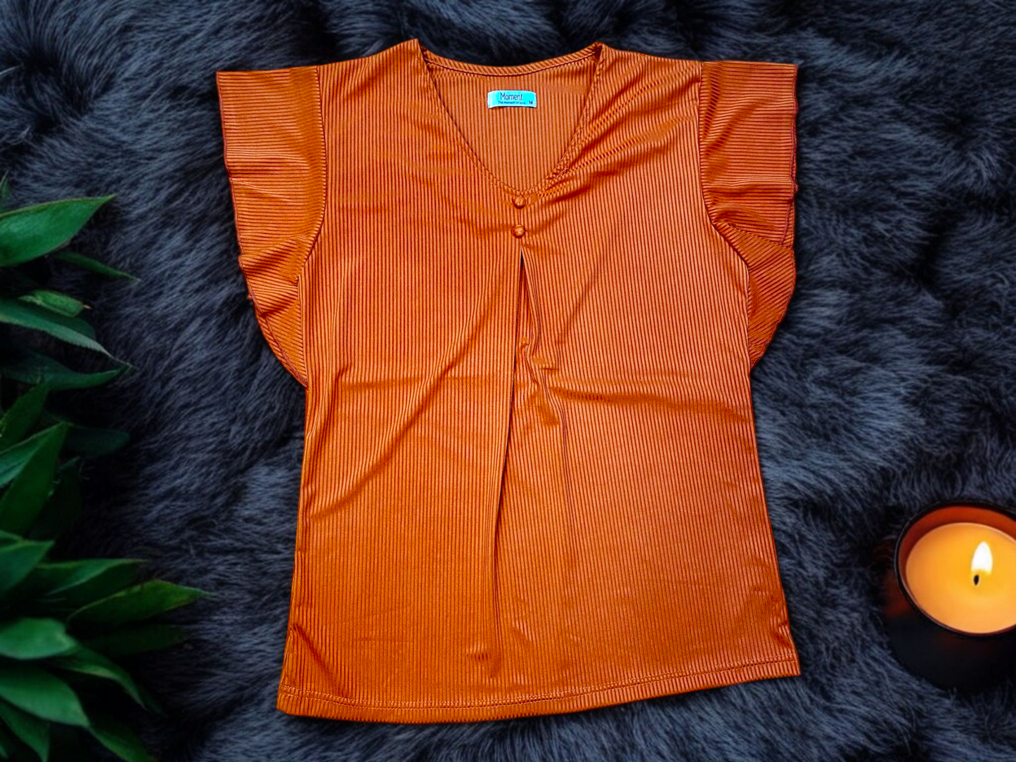 Rust Bloom - Ruffle Sleeve Sleepwear Set