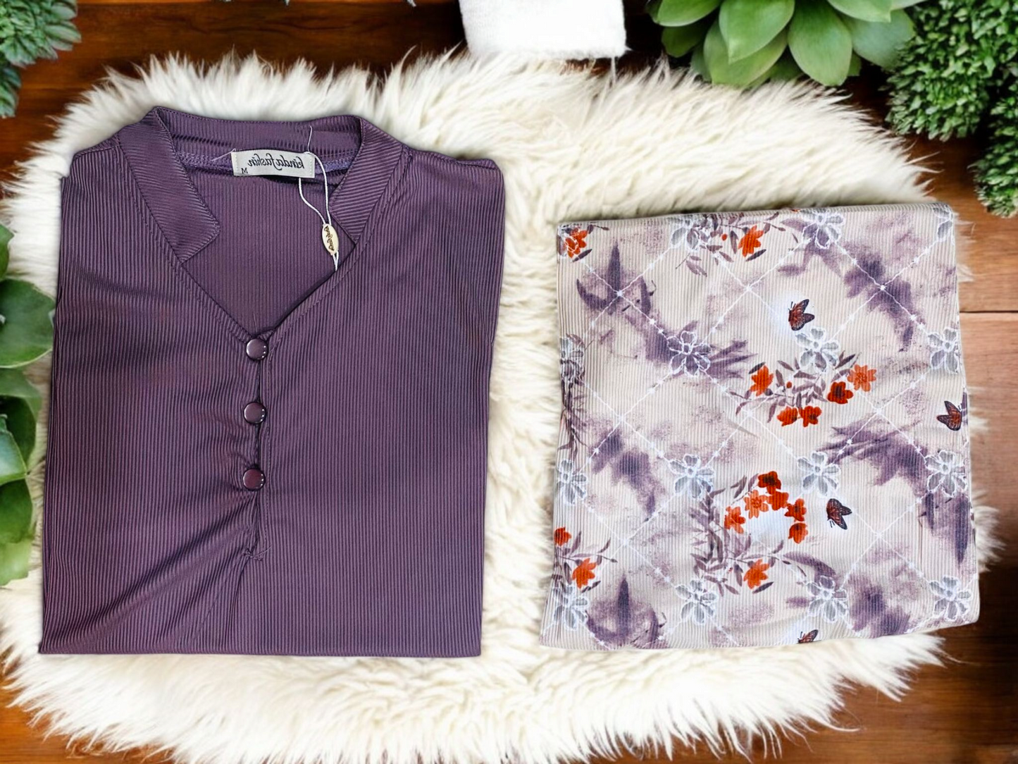 Plum Petal – Women's Printed Sleepwear Set