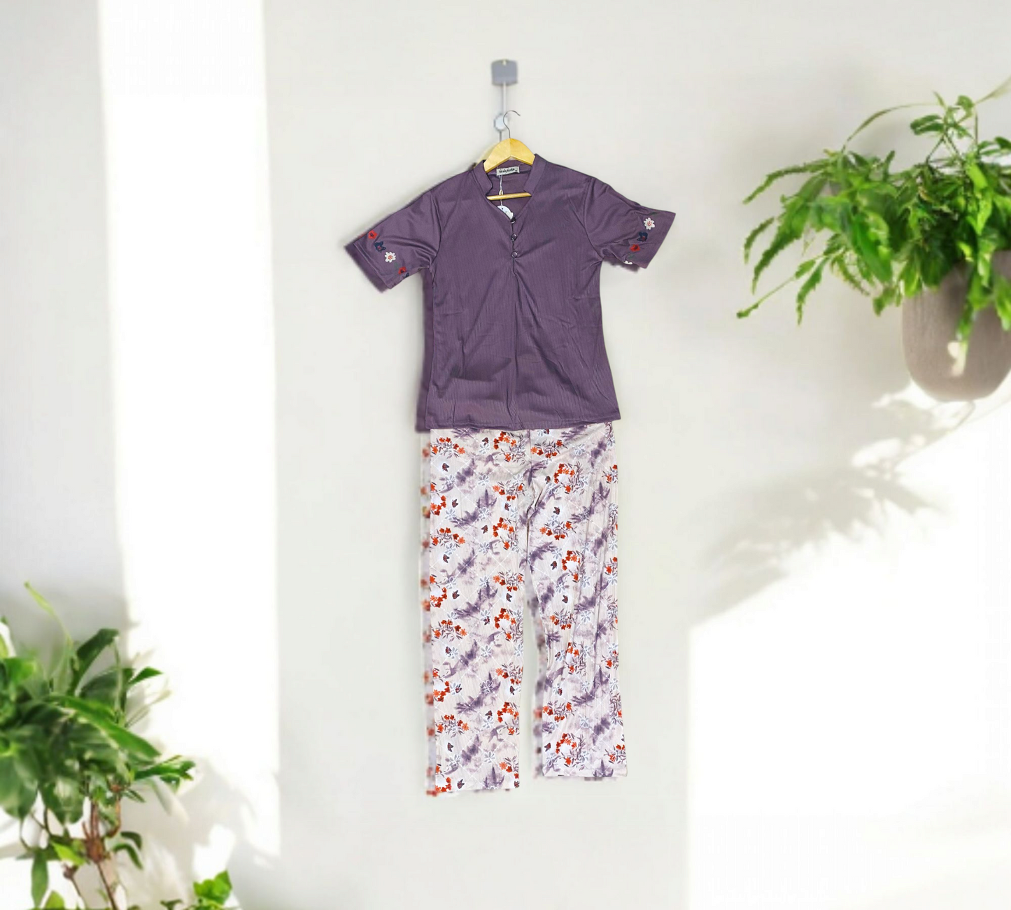 Plum Petal – Women's Printed Sleepwear Set