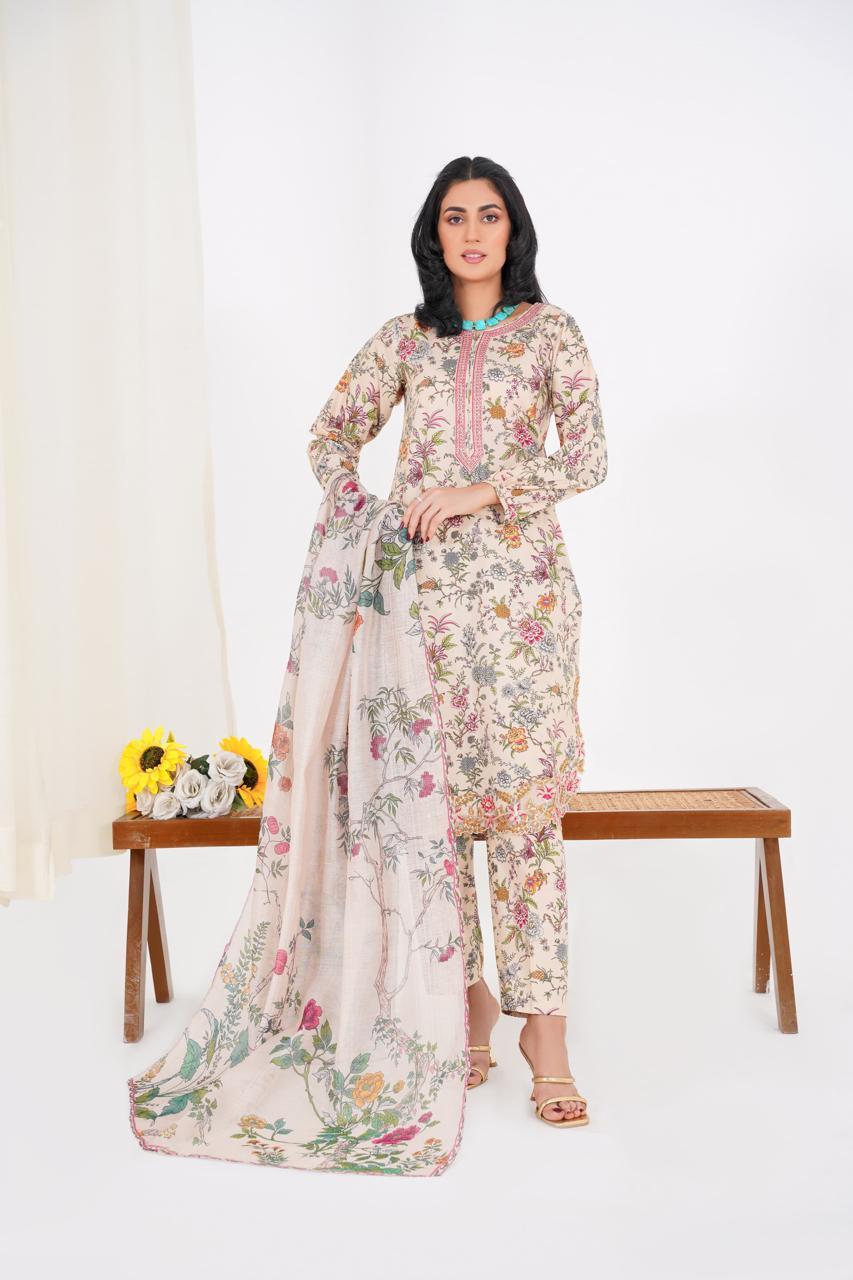 Floral Grove – Stitched 3-Piece Printed Lawn Suit