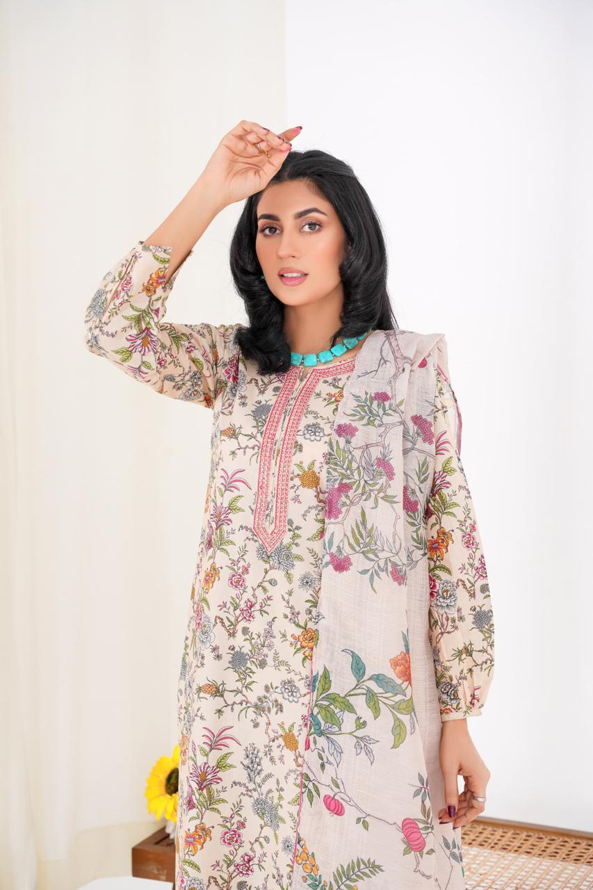 Floral Grove – Stitched 3-Piece Printed Lawn Suit