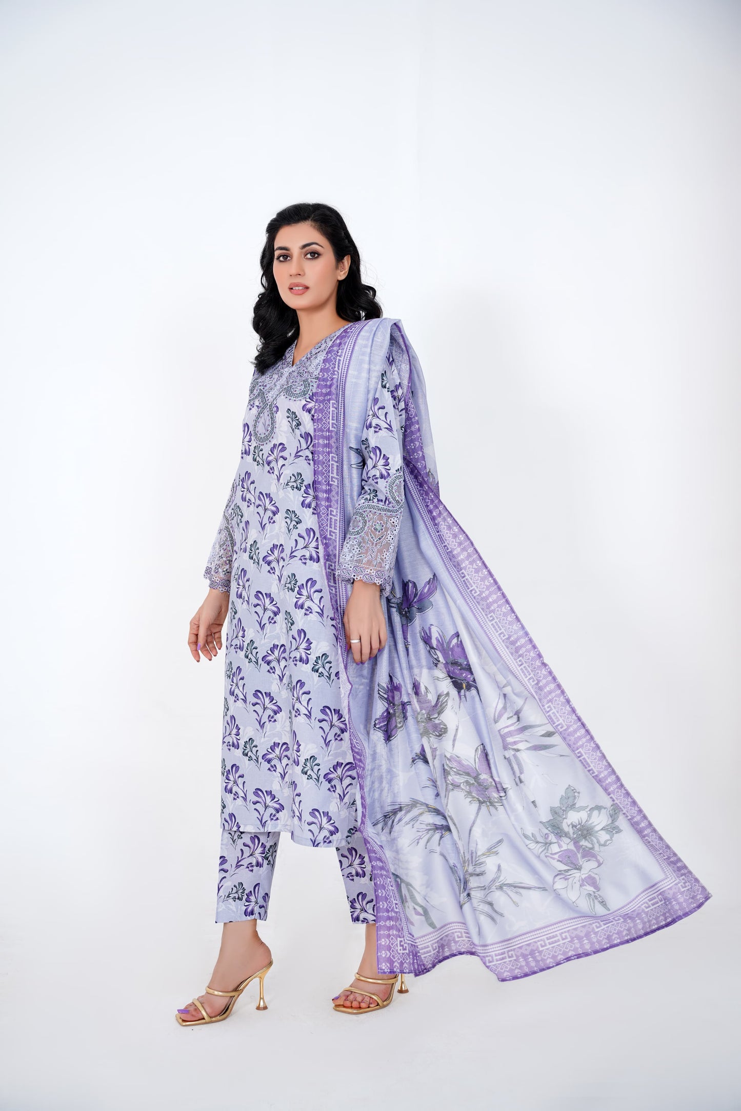 Lavender Dusk – Stitched 3-Piece Light Purple Printed Lawn Suit