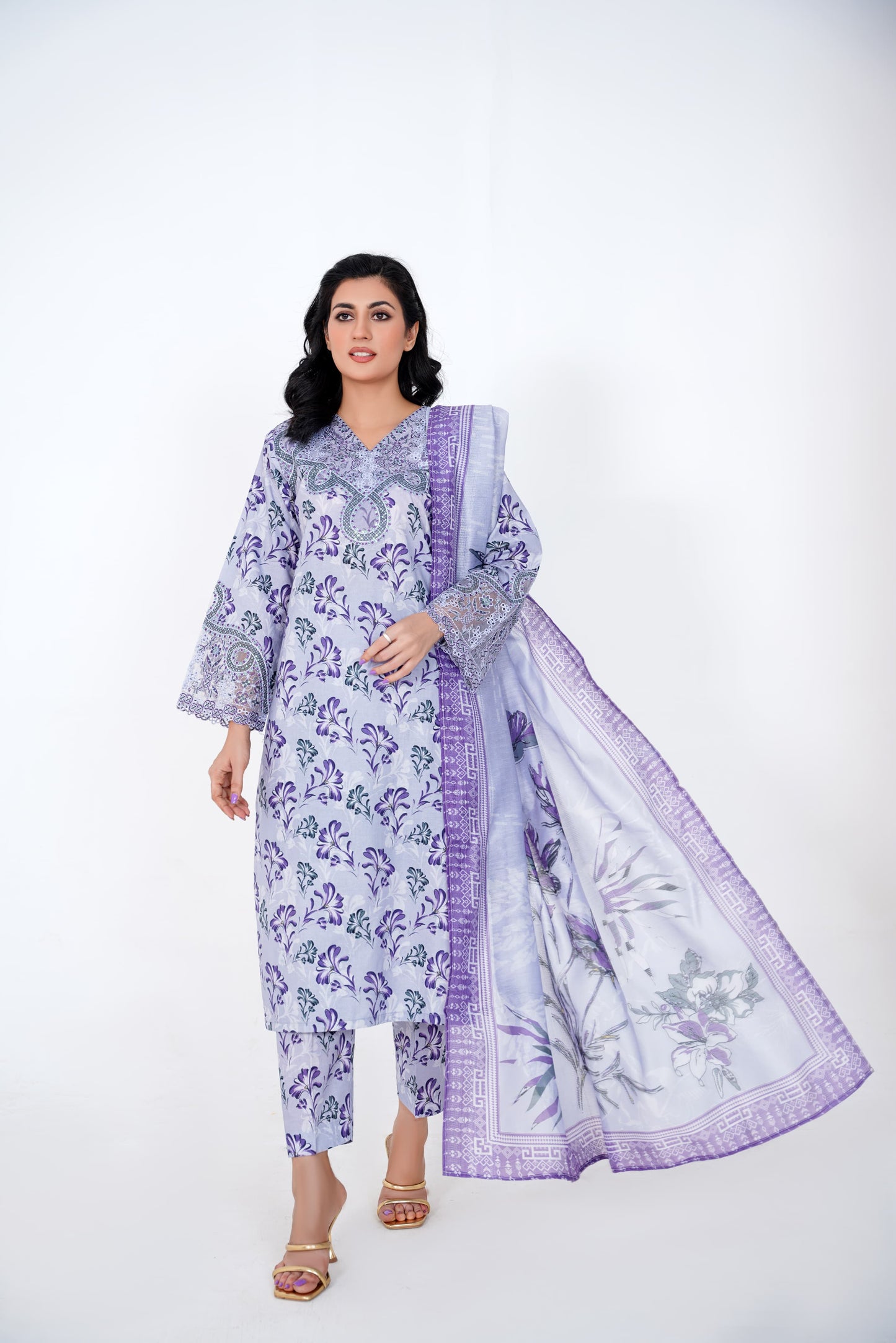 Lavender Dusk – Stitched 3-Piece Light Purple Printed Lawn Suit