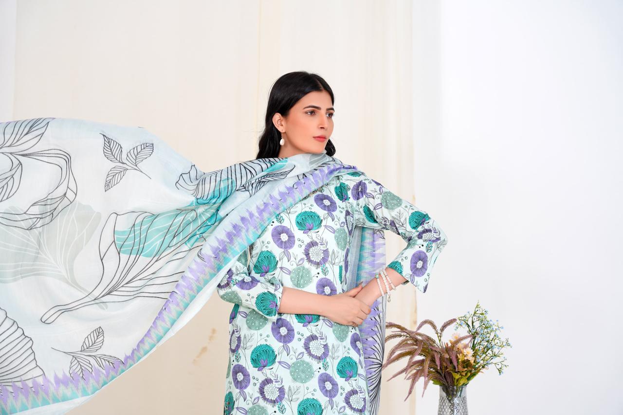 Lilac Tide – Stitched 3-Piece Printed Lawn Suit