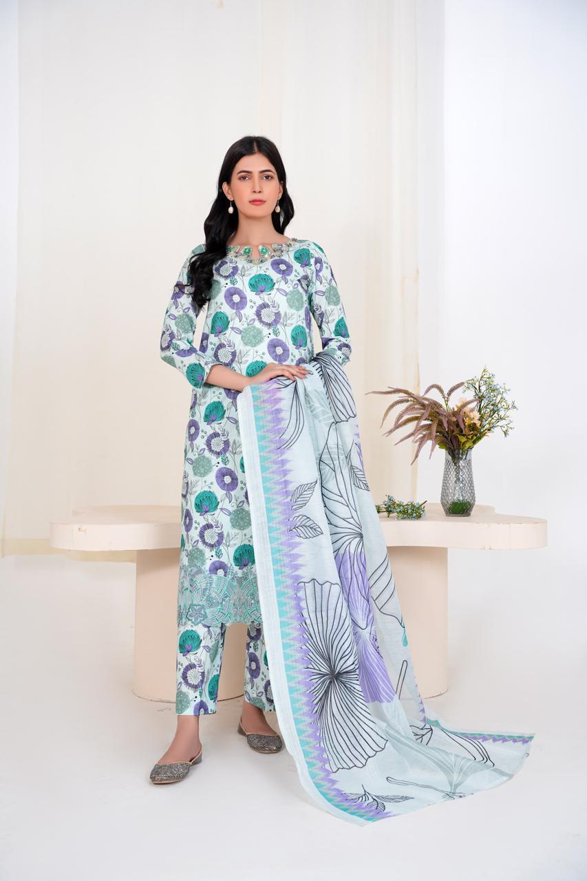 Lilac Tide – Stitched 3-Piece Printed Lawn Suit