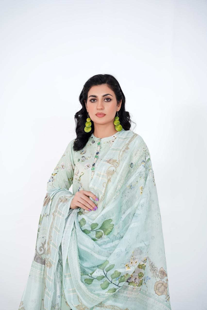 Mint Whisper – Stitched 3-Piece Mint Green Lawn Suit