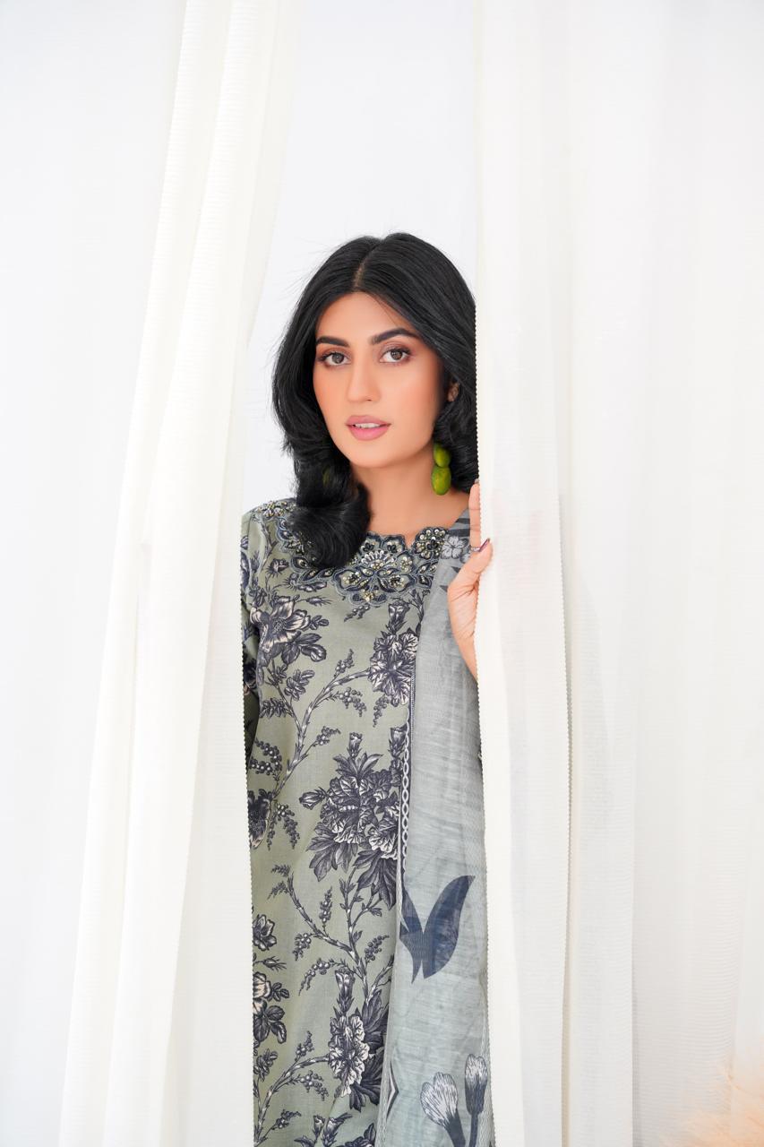 Sage Garden – Stitched 3-Piece Embroidered Lawn Suit